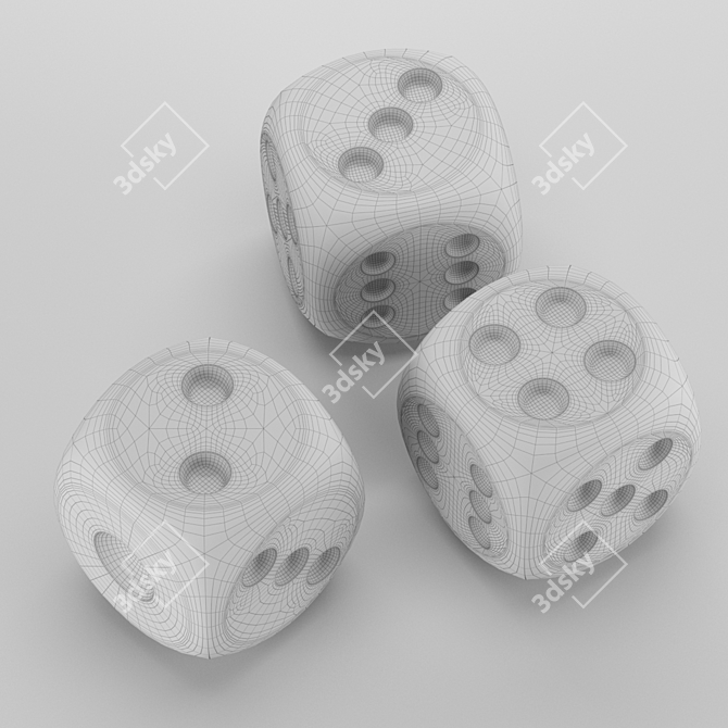 Classic Game Dice 3D model image 4