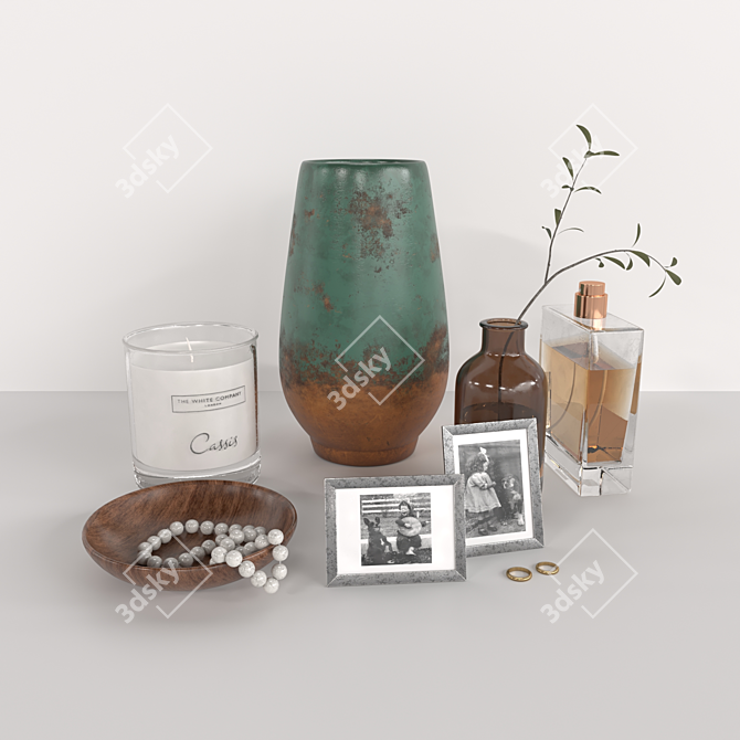 Elegant Bedside Decor Set 3D model image 1