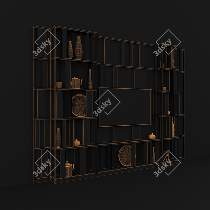 Elegant Metal Display Shelf 3D model image 6