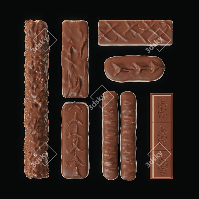 Delicious Chocolate Bars 3D model image 1