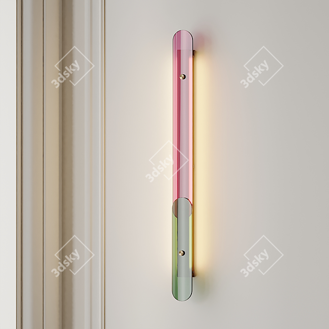 Rustic Wood LED Wall Sconce 3D model image 3