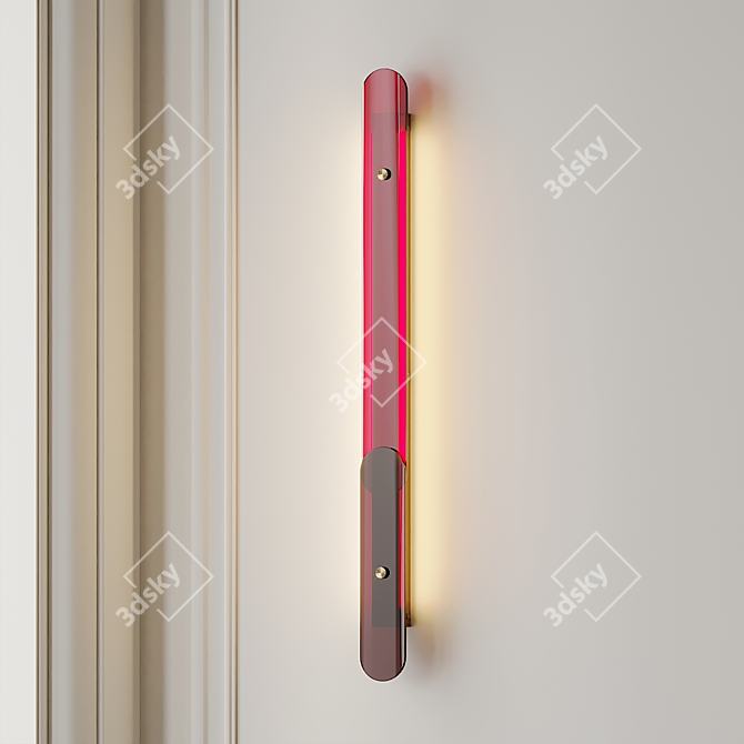 Rustic Wood LED Wall Sconce 3D model image 4