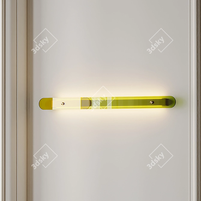 Rustic Wood LED Wall Sconce 3D model image 5