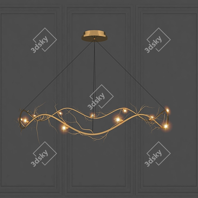 Elegant Branches Ceiling Chandelier 3D model image 2