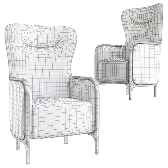 Elegant Cameo Contract Chair 3D model image 2