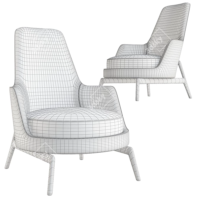 Elegant Flexform LEDA Chair 3D model image 2