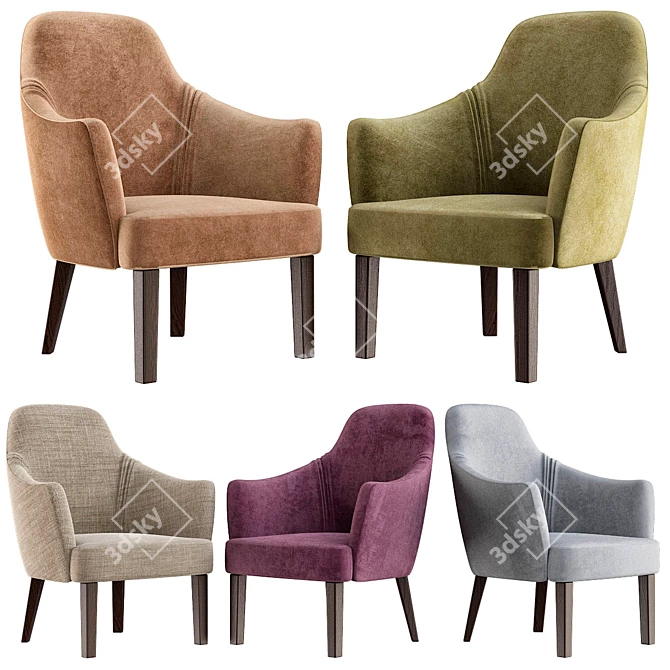 Vintage-inspired Virginia 279 Chair 3D model image 1