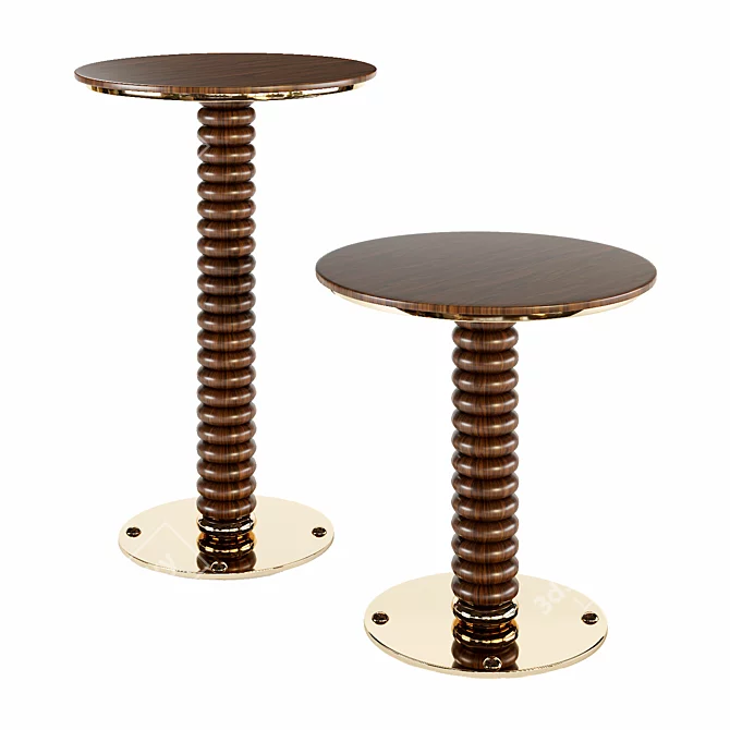 Elegant Walnut Coffee Table 3D model image 1
