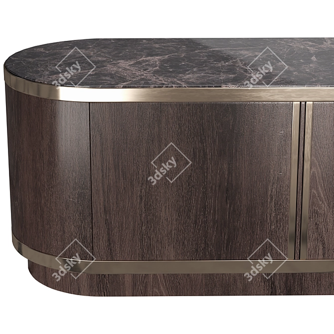 Elegant Brown TV Cabinet: Timeless Design 3D model image 3