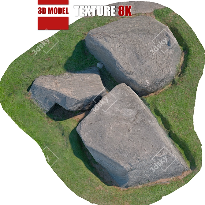 Detailed Stone 3D Model 3D model image 4