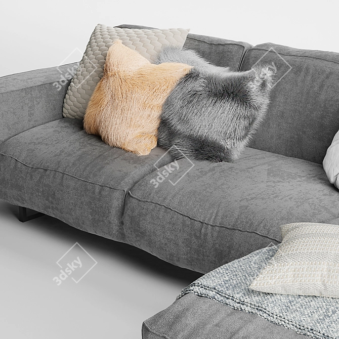 Elegant Diane Corner Sofa 3D model image 4