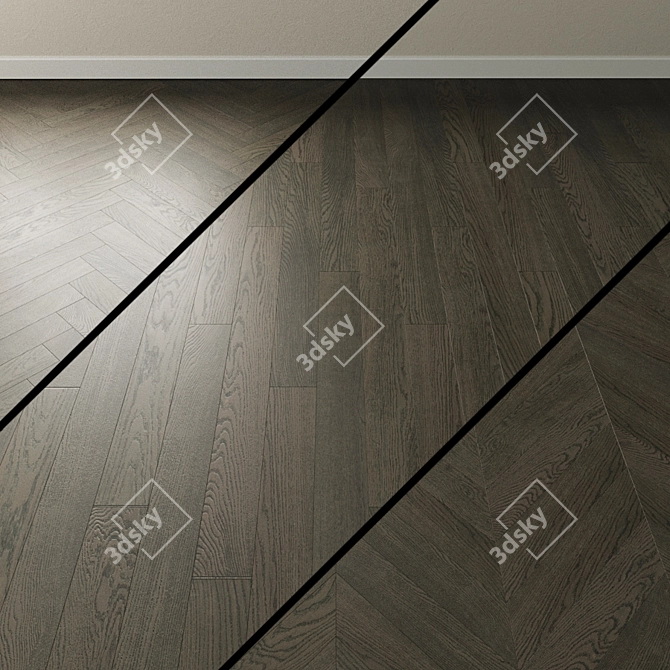 Title: Inspire North Sea Gray Oak Parquet 3D model image 1