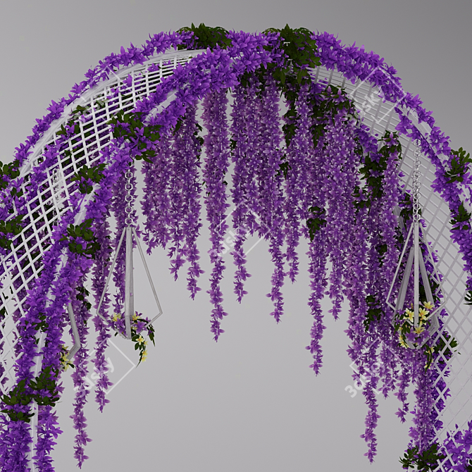 Elegant Floral Wedding Arch 3D model image 4