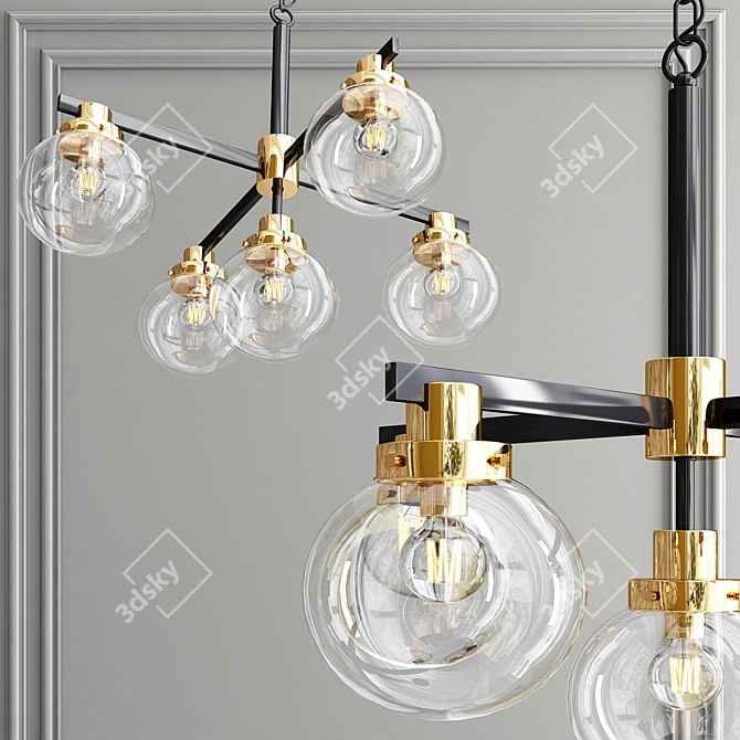 McKinnon Glass Globe Chandelier 3D model image 1