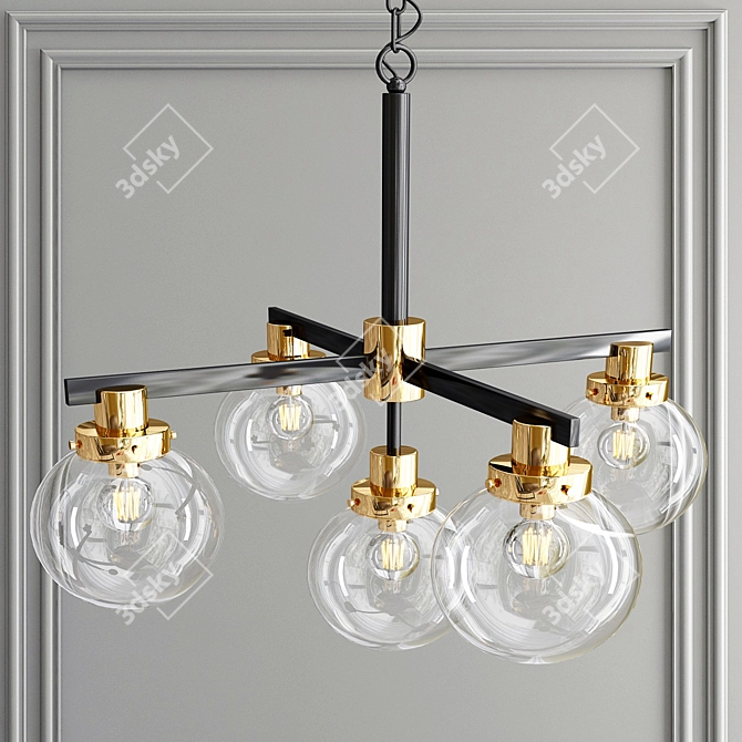 McKinnon Glass Globe Chandelier 3D model image 4