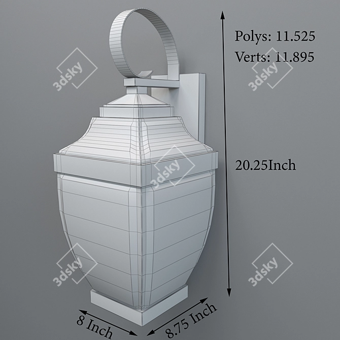 Rustic Bellevue Outdoor Wall Sconce 3D model image 2