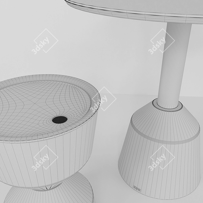 Modern Ceramic Top Dining Table 3D model image 3