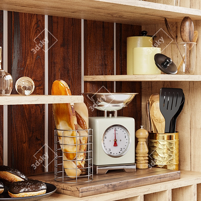 Kitchen Delight: Decorative Set 3D model image 2