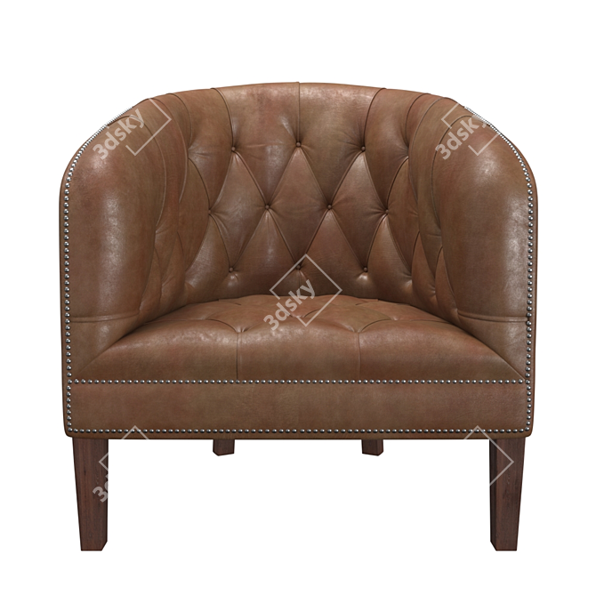 Elegant Burghley Chesterfield Armchair 3D model image 3