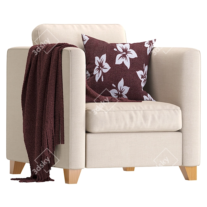 Cozy Beige Armchair: BARI MT 3D model image 1