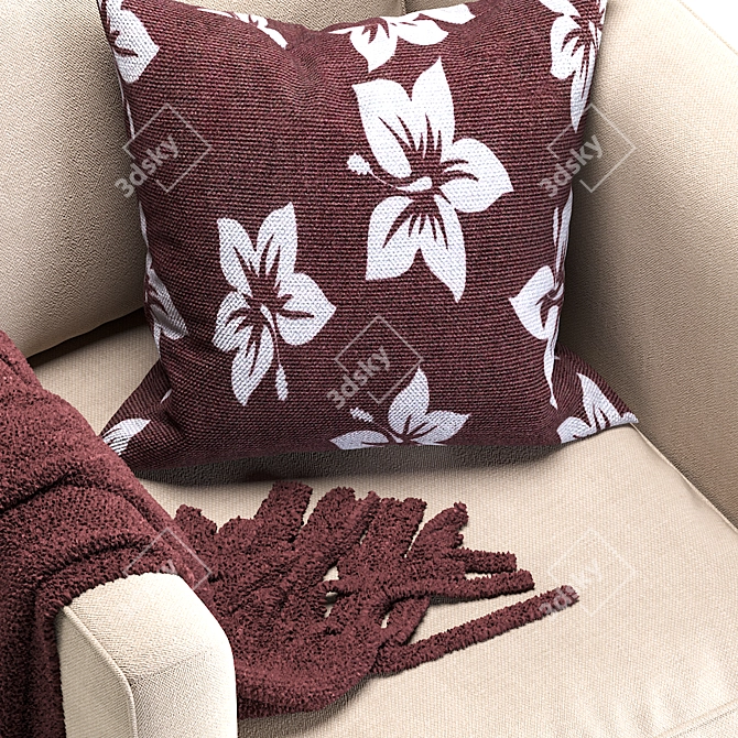 Cozy Beige Armchair: BARI MT 3D model image 3