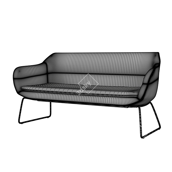 Crona Lounge: High-Back Upholstered Sofa 3D model image 5