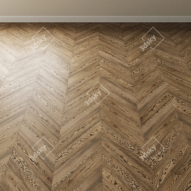 French Tapestry Gray Oak Parquet 3D model image 3