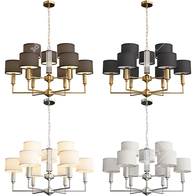 Elegant Laciness Chandelier Set 3D model image 1