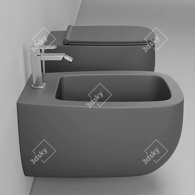 Alice Ceramica NUR Wall Hung Toilet 3D model image 3