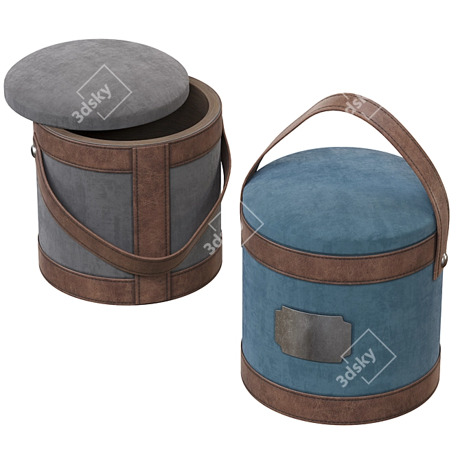 Natuzzi PIF PAF: Stylish Storage Pouf 3D model image 2