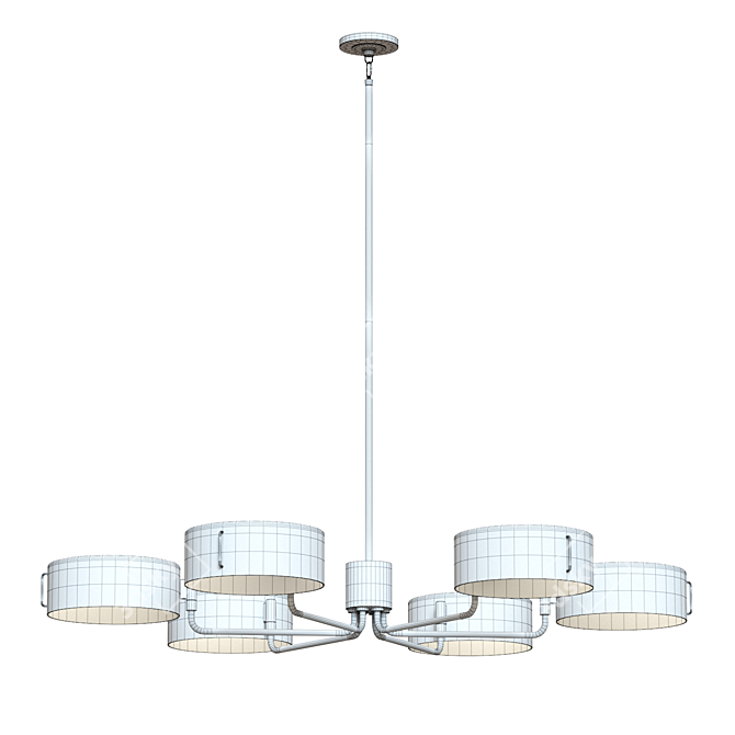 Sleek Nickel Axle Chandelier 3D model image 4