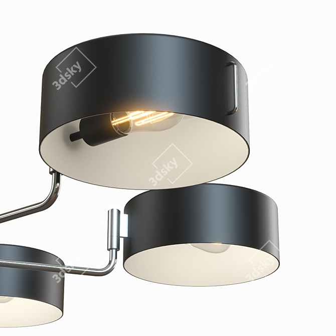 Sleek Nickel Axle Chandelier 3D model image 5