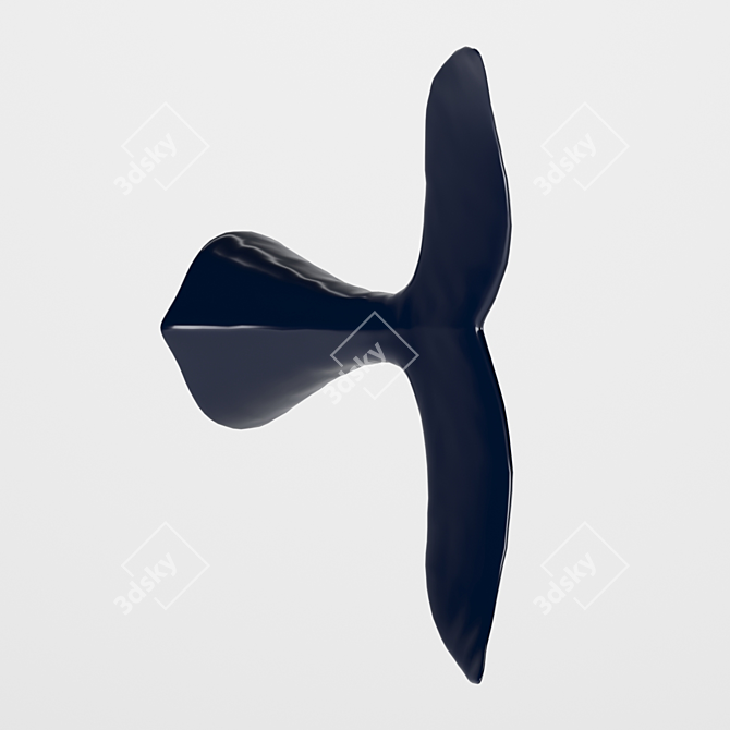 Metal Whale Tail Wall Decor - Chehoma 3D model image 2