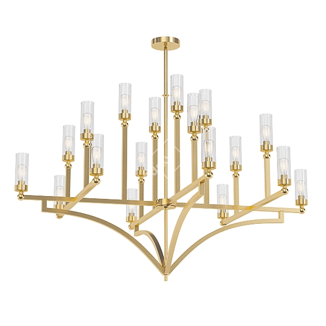 Modern Golden Pendant Lights 3D model image 2