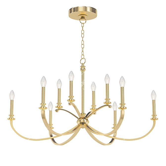 Modern Golden Pendant Lights 3D model image 4