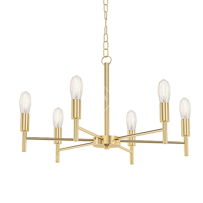 Modern Golden Pendant Lights 3D model image 5