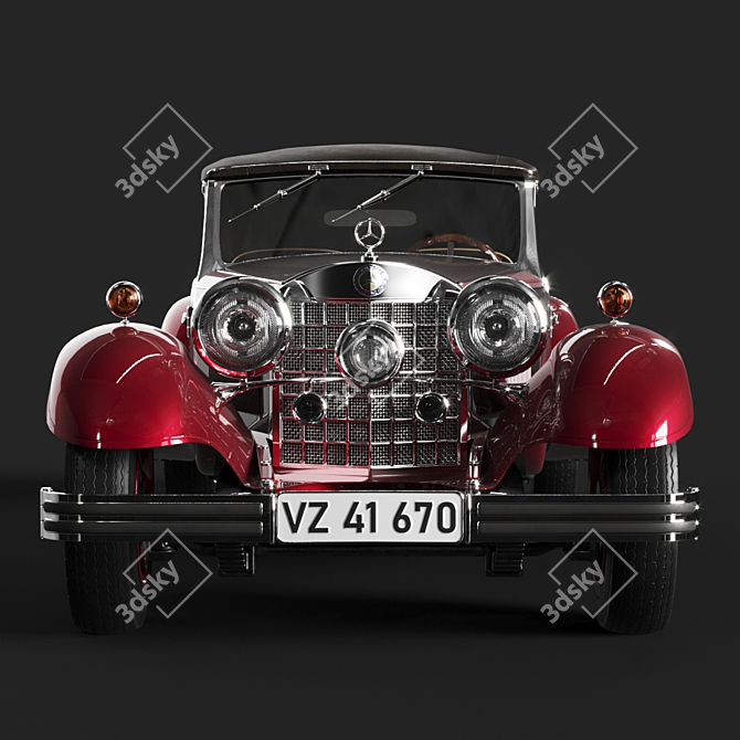 Classic Luxury: Mercedes 380 Cabrio 3D model image 2