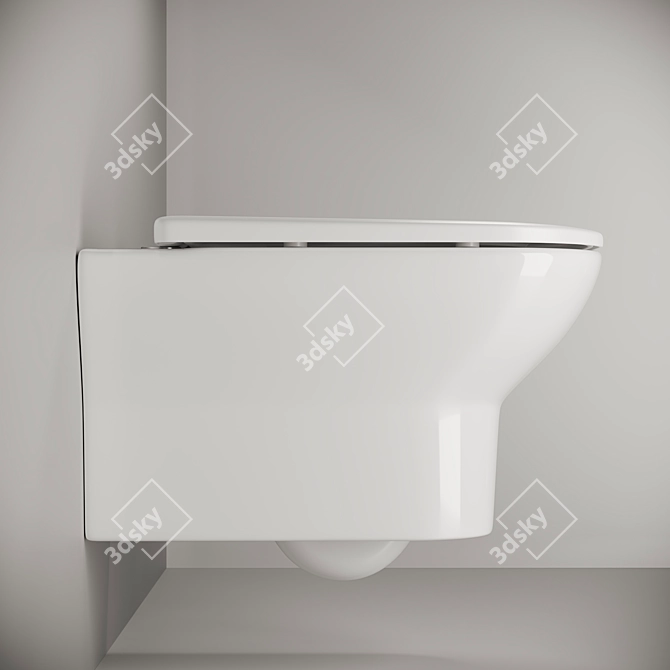 Elevate Your Bathroom with the Enjoy Wall Hung Toilet 3D model image 5