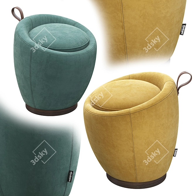 Scandi Chic Liz Pouf 3D model image 2