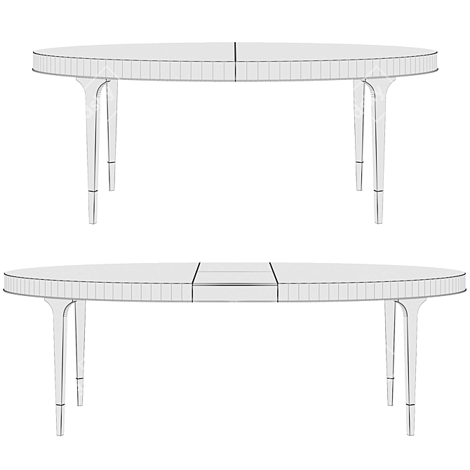 Elegant Oval Dining Table 3D model image 3