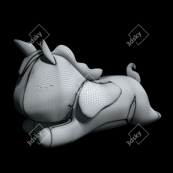 35cm Soft Unicorn Toy 3D model image 3