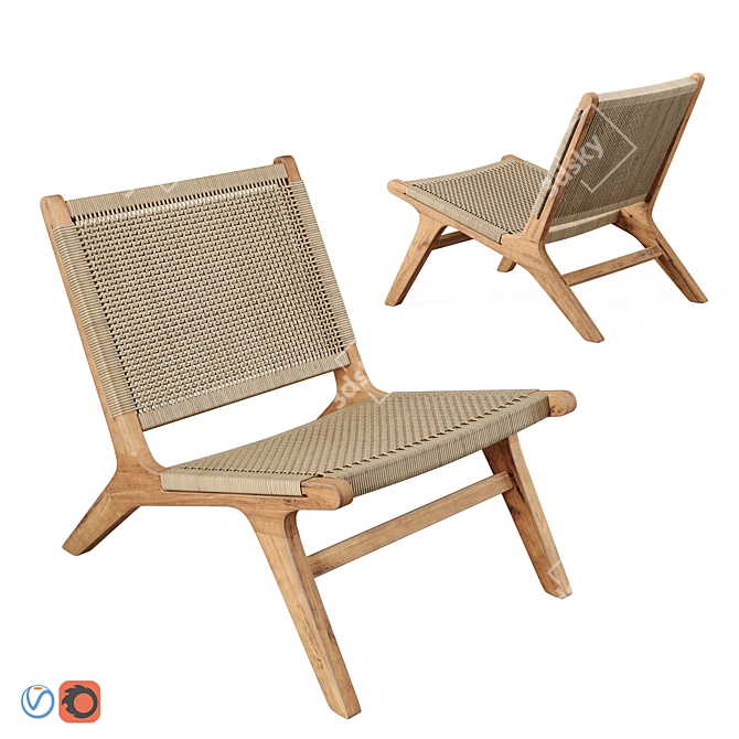 Nairobi Woven Garden Armchair: Elegant and Durable 3D model image 1