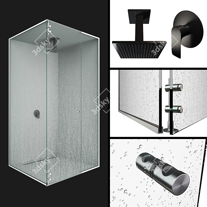 Sleek Shower Haven 3D model image 5