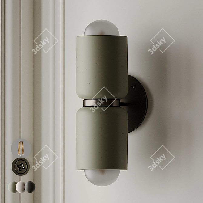 Terra 2 Wall Sconce: Sleek Ceramic and Metal Design 3D model image 1