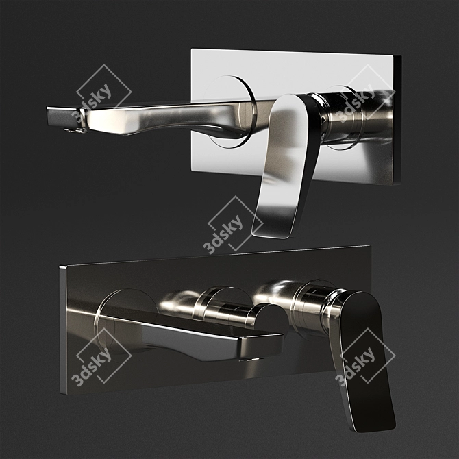 Gessi Rilievo Chrome Bathroom Shelf 3D model image 3