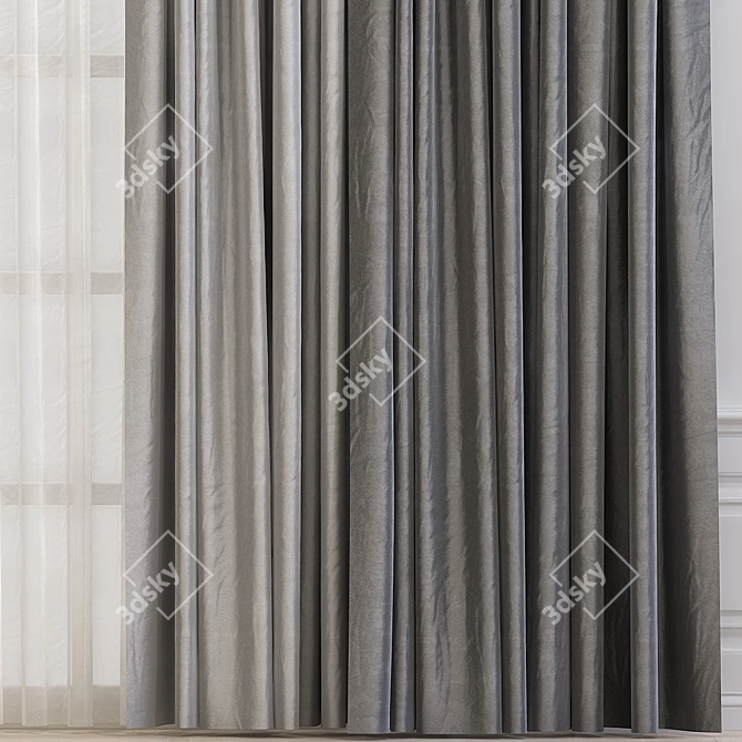 Contemporary Curtain 627 3D model image 2