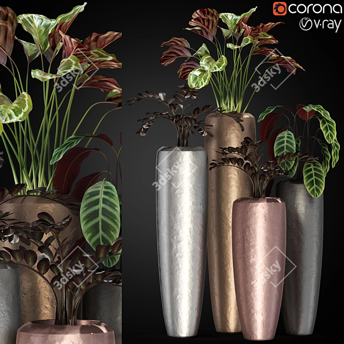 Modern Bronze Planter: Fleur ami LOFT 3D model image 1