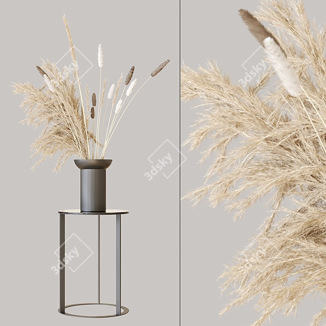 Pampas Paradise Set: Vase & Side Table 3D model image 1