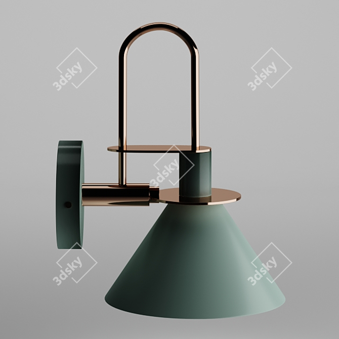 Nordic Green Wall Light: Odin 3D model image 2