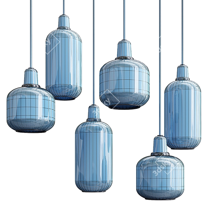 Sleek Amp Lamp Large: Modern Pendant 3D model image 3